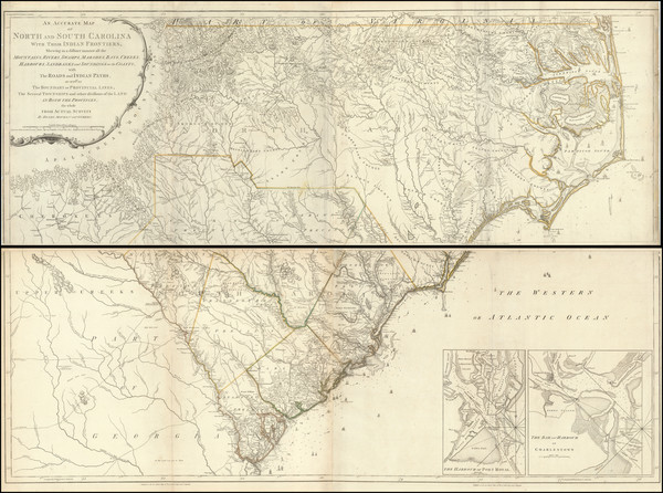 14-North Carolina and South Carolina Map By Henry Mouzon