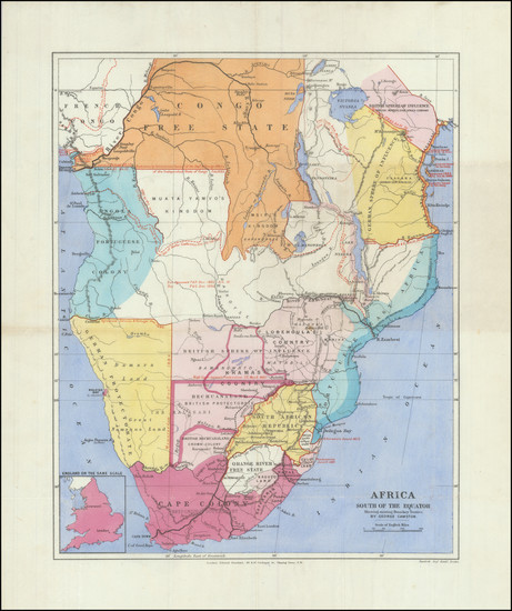 99-Africa Map By George Cawston / Edward Stanford