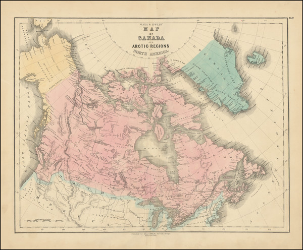 41-Polar Maps, Alaska and Canada Map By Gall  &  Inglis