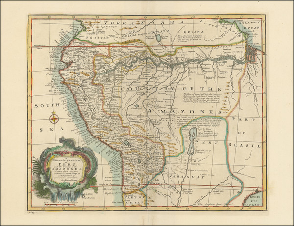 14-Brazil, Paraguay & Bolivia and Peru & Ecuador Map By Emanuel Bowen