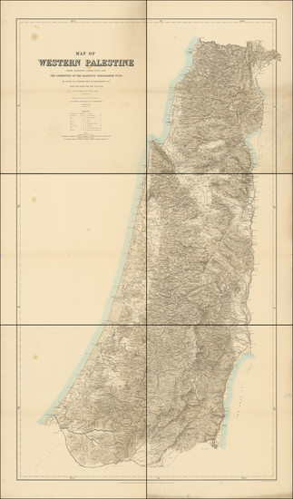 48-Holy Land Map By Horatio Kitchener  &  Claude R. Conder