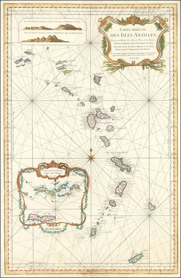 11-Caribbean, Virgin Islands and Other Islands Map By Jacques Nicolas Bellin