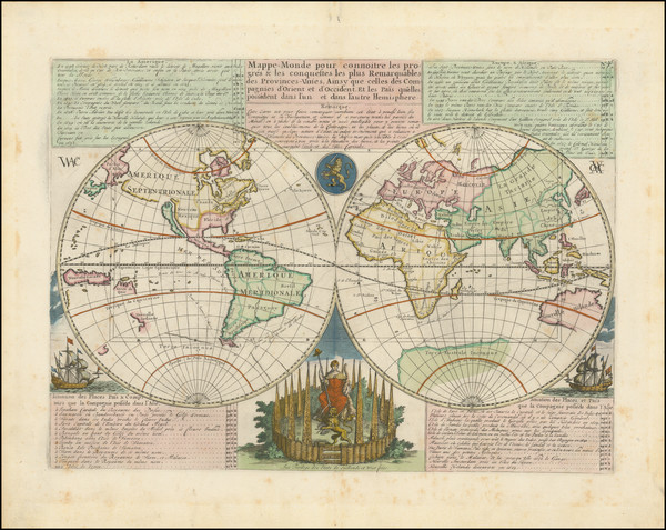 62-World and California as an Island Map By Henri Chatelain