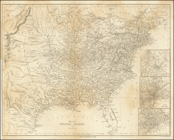 87-United States and Texas Map By Harper & Brothers