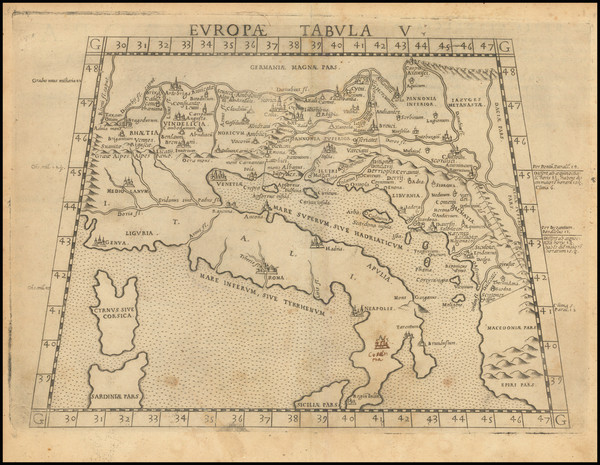 85-Balkans and Italy Map By Girolamo Ruscelli