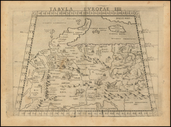 48-Baltic Countries, Denmark and Germany Map By Girolamo Ruscelli