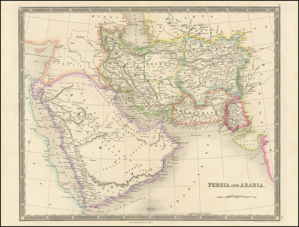 18-Middle East, Arabian Peninsula and Persia & Iraq Map By Henry Teesdale