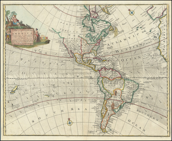 24-America Map By Emanuel Bowen