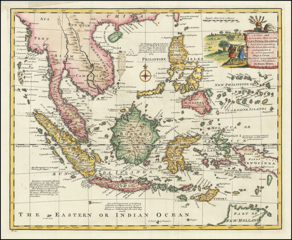 96-Southeast Asia, Philippines, Indonesia and Thailand, Cambodia, Vietnam Map By Emanuel Bowen