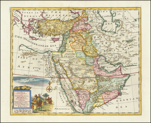 40-Middle East, Arabian Peninsula and Turkey & Asia Minor Map By Emanuel Bowen