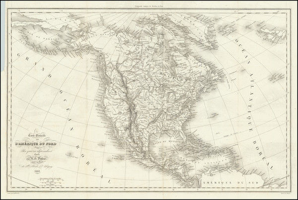 97-North America Map By Adolphe Hippolyte Dufour