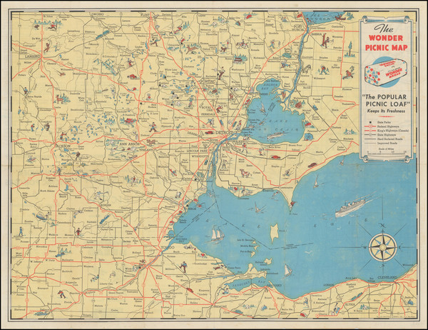 34-Ohio and Michigan Map By Hagstrom Company Inc.