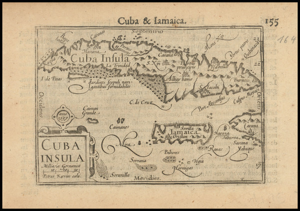 12-Cuba and Jamaica Map By Barent Langenes