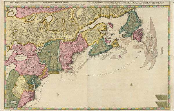 38-New England, New York State, Mid-Atlantic, Southeast and Canada Map By Peter Schenk / Nicolaes 