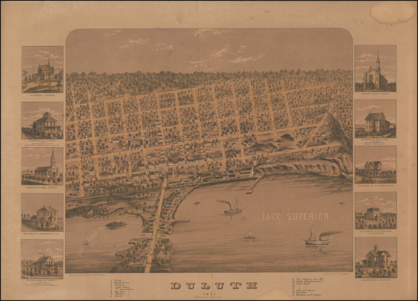 Old map of Saint Paul Minnesota 1874 Vintage Map Wall Map Print