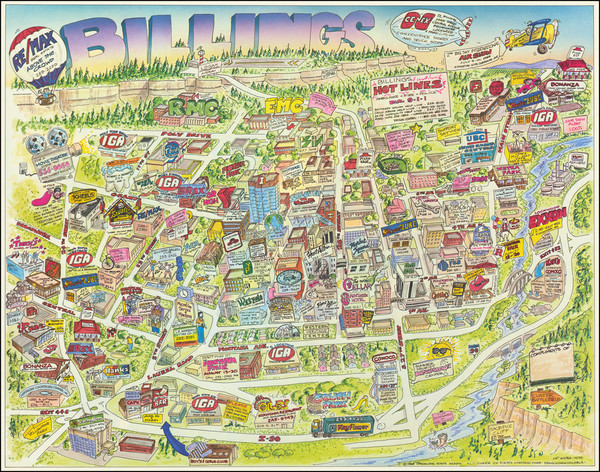 98-Montana and Pictorial Maps Map By Karl Dowhie