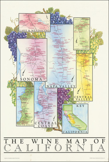 87-California and Travel Posters Map By Barbara Phillips-Barrett