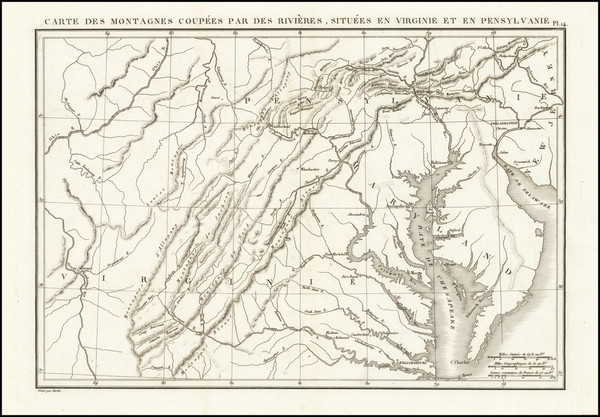 68-Pennsylvania, Maryland and Virginia Map By Nicolas Desmarest  &  Jean Baptiste Bory de Sain