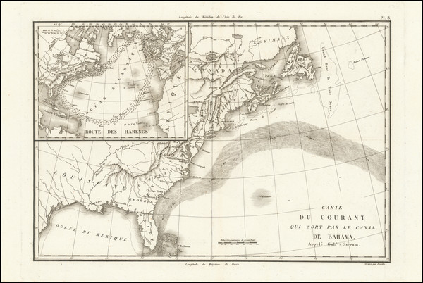 37-Atlantic Ocean and United States Map By Nicolas Desmarest  &  Jean Baptiste Bory de Saint-V