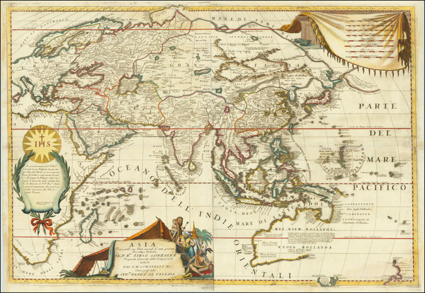 83-Asia and Australia Map By Vincenzo Maria Coronelli