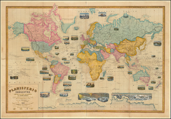 23-World Map By Alexandre Vuillemin / Garnier Frères.