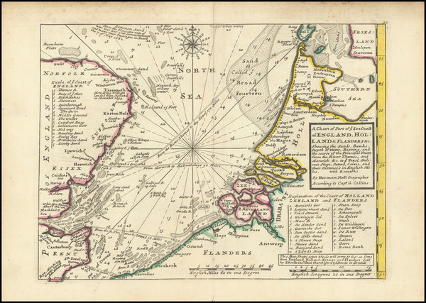 17-England, Netherlands and Belgium Map By Herman Moll