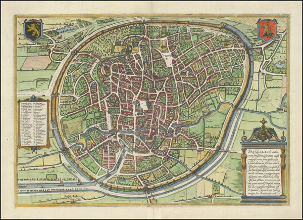 75-Belgium Map By Georg Braun  &  Frans Hogenberg