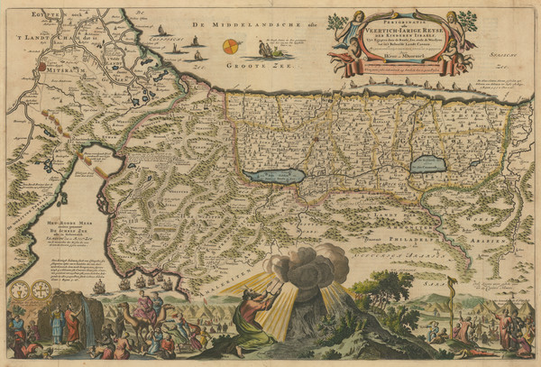15-Holy Land Map By Marcus Willemsz Doornick  &  Pieter Keur