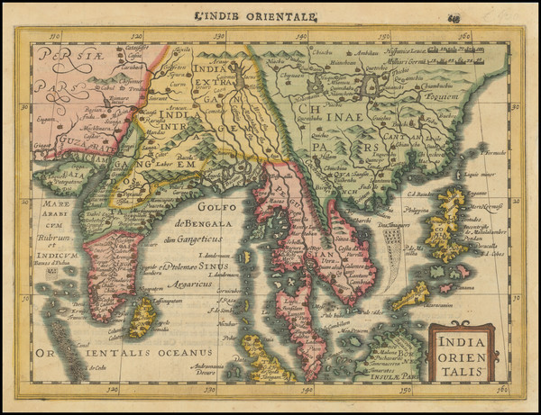 1-India, Southeast Asia and Philippines Map By  Gerard Mercator