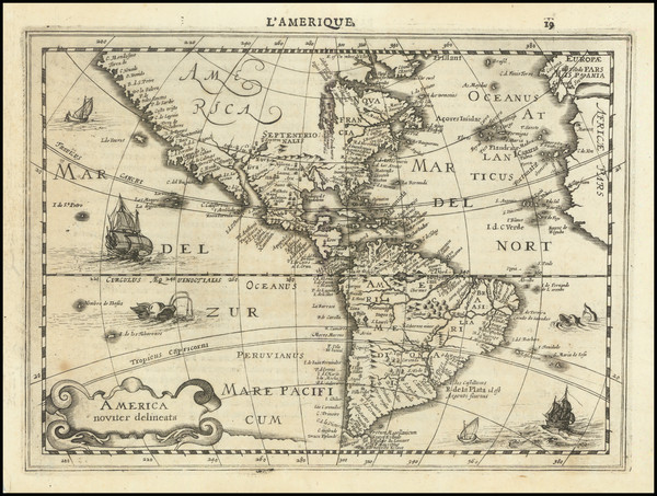 61-America Map By Johannes Cloppenburg