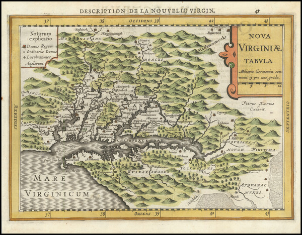 98-Mid-Atlantic, Maryland, Delaware, Southeast and Virginia Map By Johannes Cloppenburg