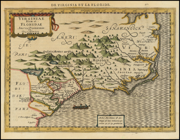 27-Southeast, North Carolina and South Carolina Map By Johannes Cloppenburg