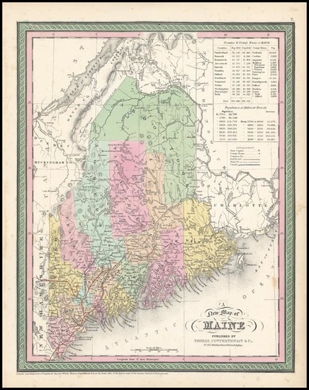 71-New England Map By Thomas, Cowperthwait & Co.