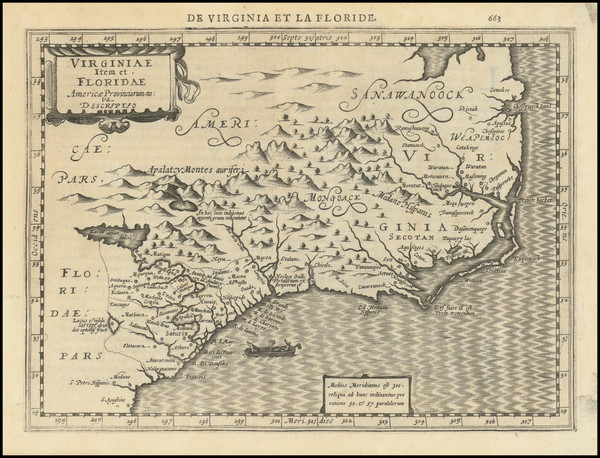 97-Southeast, North Carolina and South Carolina Map By Johannes Cloppenburg