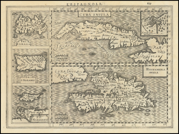 86-Cuba, Jamaica, Hispaniola, Puerto Rico and Other Islands Map By Jan Jansson / Johannes Cloppenb