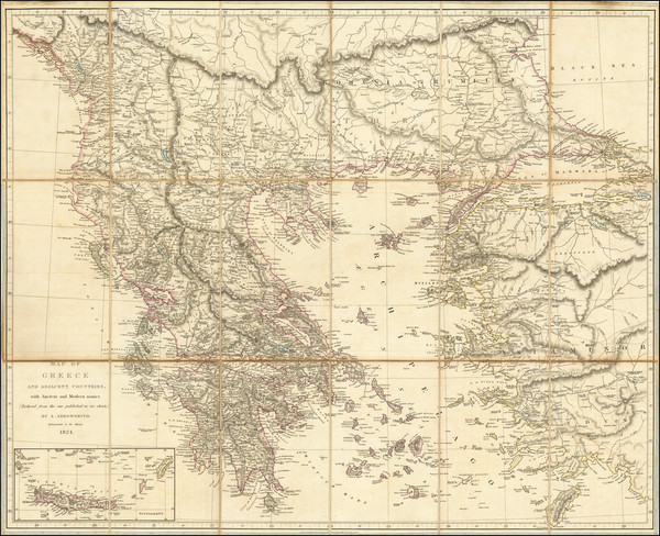 48-Turkey, Turkey & Asia Minor and Greece Map By Aaron Arrowsmith