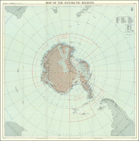 48-Polar Maps Map By Department of Lands & Survey, New Zealand