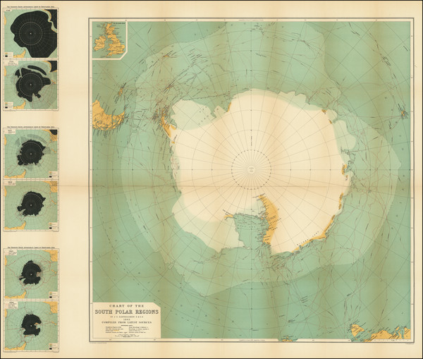 12-Polar Maps Map By J. G. Bartholomew / Edinburgh Geographical Institute