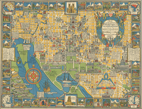 60-Washington, D.C. and Pictorial Maps Map By Edwin Olsen  &  Blake Clark