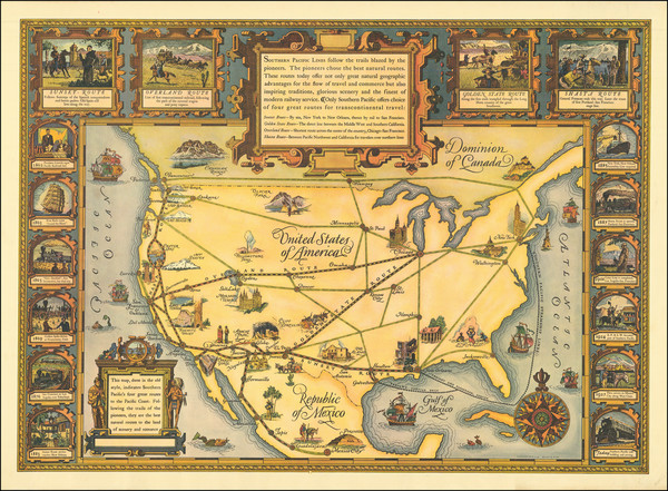 33-United States and Pictorial Maps Map By Southern Pacific Railroad Company / J.E. Patterson