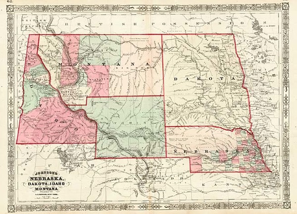 43-Plains and Rocky Mountains Map By Alvin Jewett Johnson