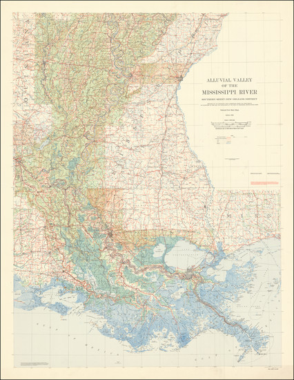 9-Louisiana and Mississippi Map By U.S. Army Map Service