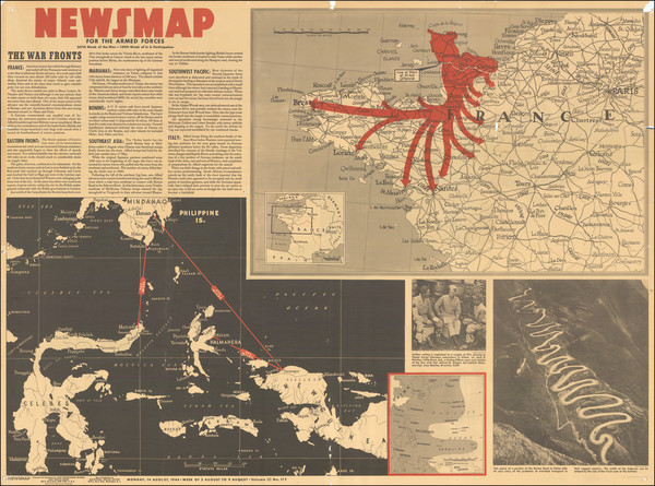 33-France and World War II Map By Army Information Branch