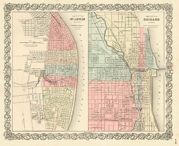 62-Midwest Map By Joseph Hutchins Colton