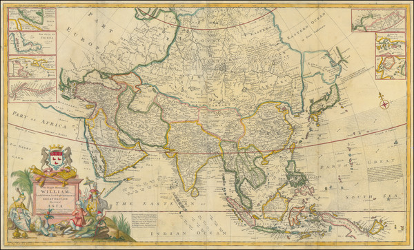 60-Asia, Asia, Australia & Oceania and Oceania Map By Herman Moll