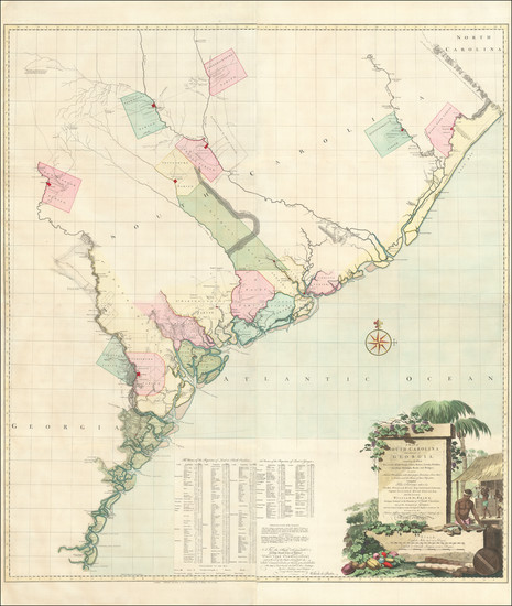 47-Southeast, Georgia and South Carolina Map By William Gerard De Brahm / Thomas Jefferys