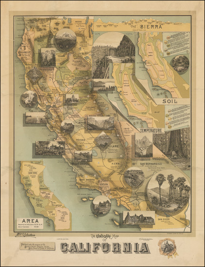 5-Pictorial Maps and California Map By E. McD.  Johnstone