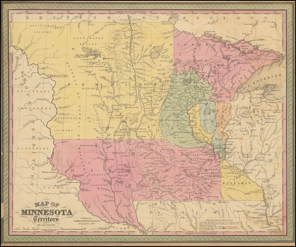 34-Midwest, Minnesota and Plains Map By Thomas, Cowperthwait & Co.