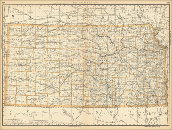 55-Kansas Map By Rand McNally & Company