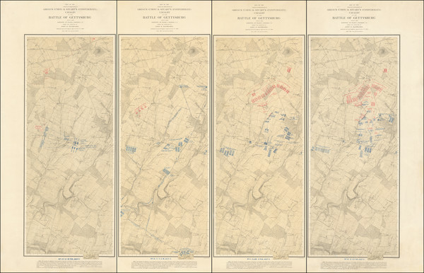 47-Pennsylvania and Civil War Map By John B. Bachelder